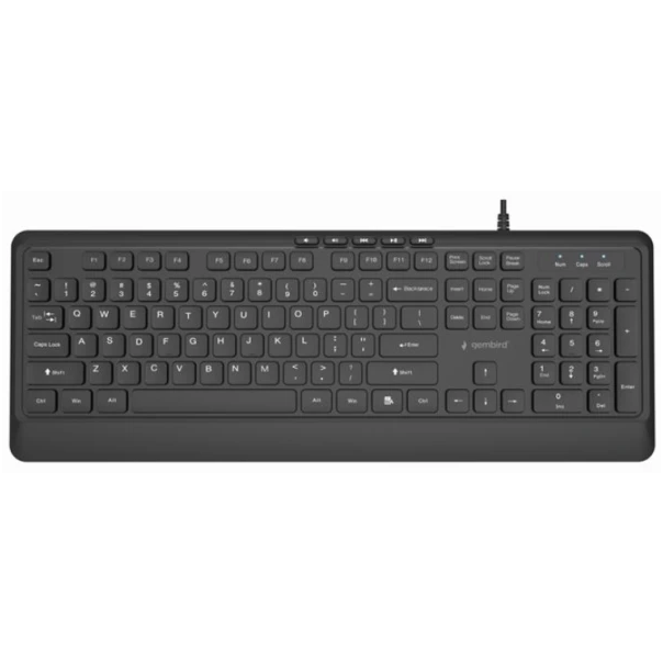 KB-MCH-05 Gembird Tanka žièana multimedijalna tastatura, crna, US raspored - EP3223632