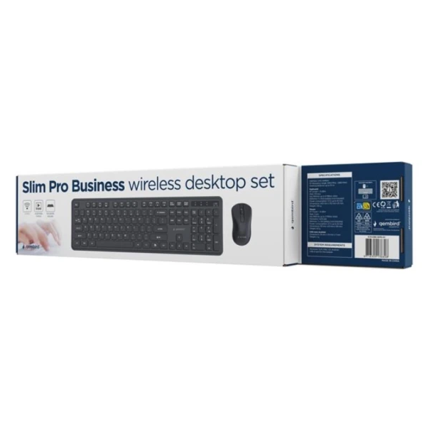 KBS-WPS-01 Gembird Slim Pro Business bežièni desktop set, crna, US raspored - EP3229309