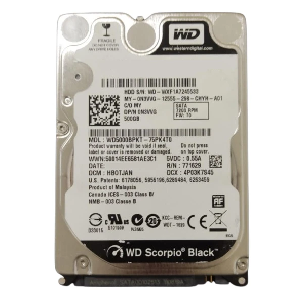 HDD 2.5 * 500GB WD5000BPKT  Black 7200rpm 16mb SATA 9.5mm - EP3229354