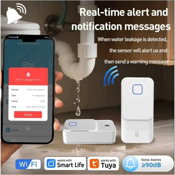 TUYA WL09,GMB  Wi-Fi senzor za curenje vode- 110 dB, Smart Life, Alexa i Google Home - EP3228353