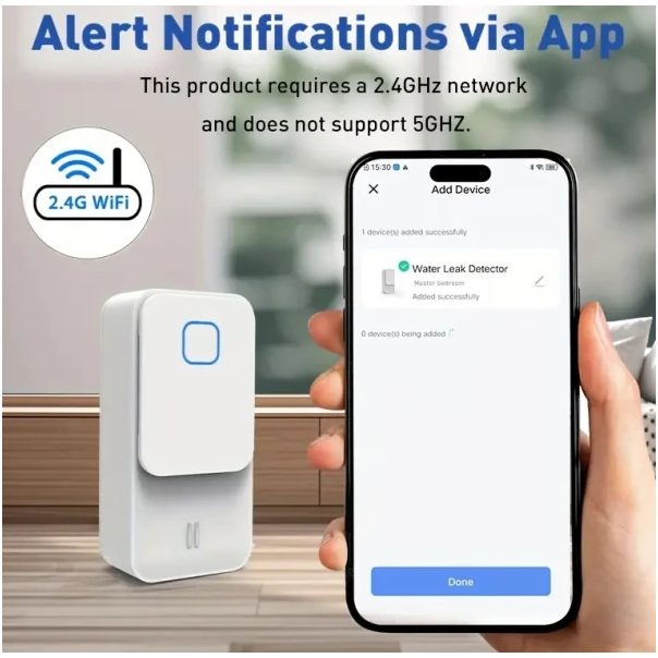 TUYA WL09,GMB  Wi-Fi senzor za curenje vode- 110 dB, Smart Life, Alexa i Google Home - EP3228353