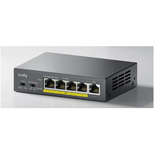 CUDY GS1005P 2.0 Switch Gigabit RJ45 PoE portovi 30 W IEEE 802.3at/af - EP3224883