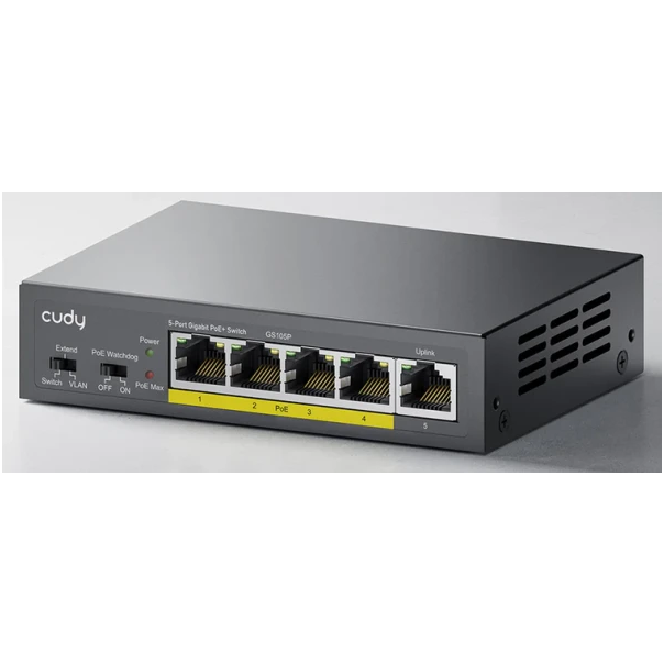 Cudy GS105P V1.0 Switch Extend VLAN Gigabit RJ45 PoE 30 W  IEEE 802.3at/af - EP3226984