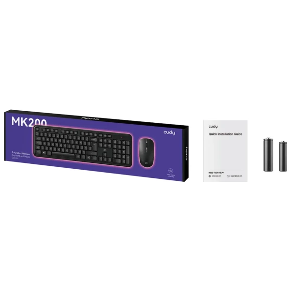 Cudy MK200 Black set mis + tastatura Full size DPI 800 1200 1600 - EP3227005