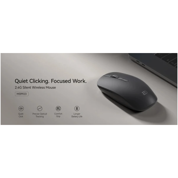 Cudy MS9923 Bezicni mis tihi 2,4GHz, opticki USB 800-1600Dpi Grey, 113mm - EP3227014