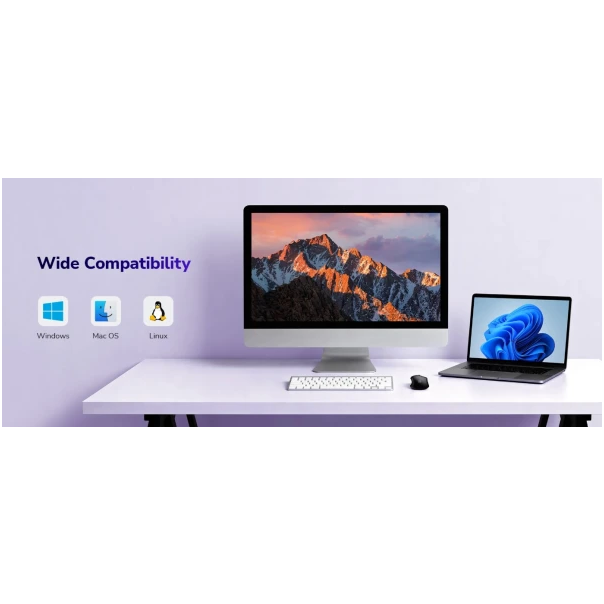 Cudy MS9945, bluetooth bežièni miš sa tihim klikovima 2.4 GHz,opticki USB 800-1600 DPI,White,112 mm - EP3227017