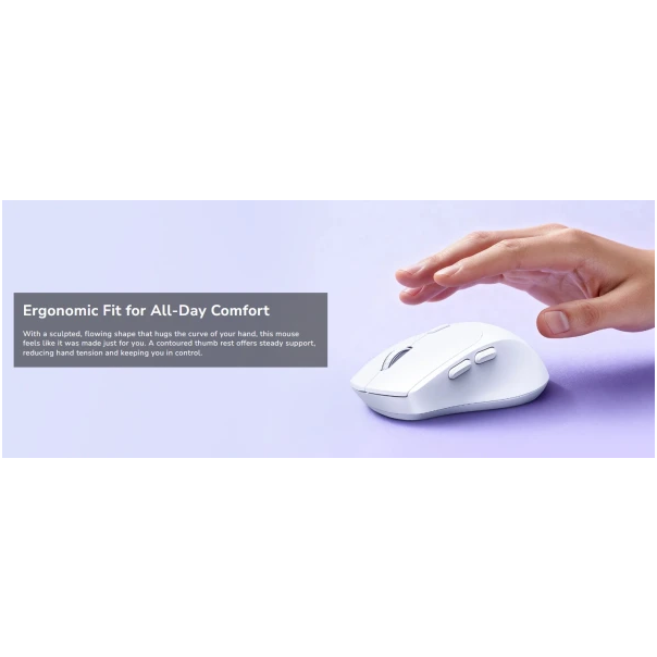 Cudy MS9945, bluetooth bežièni miš sa tihim klikovima 2.4 GHz,opticki USB 800-1600 DPI,White,112 mm - EP3227017