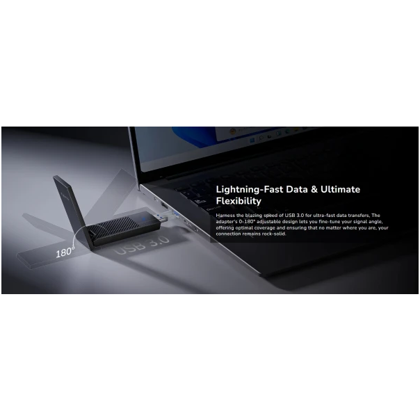 Cudy WU6500,BE6500 Wi-Fi 7 USB 3.0 adapter sa visokim pojaèanjem, V1.0, 2.8 Gbps+2.8 Gbps+688 Mbps - EP3227023