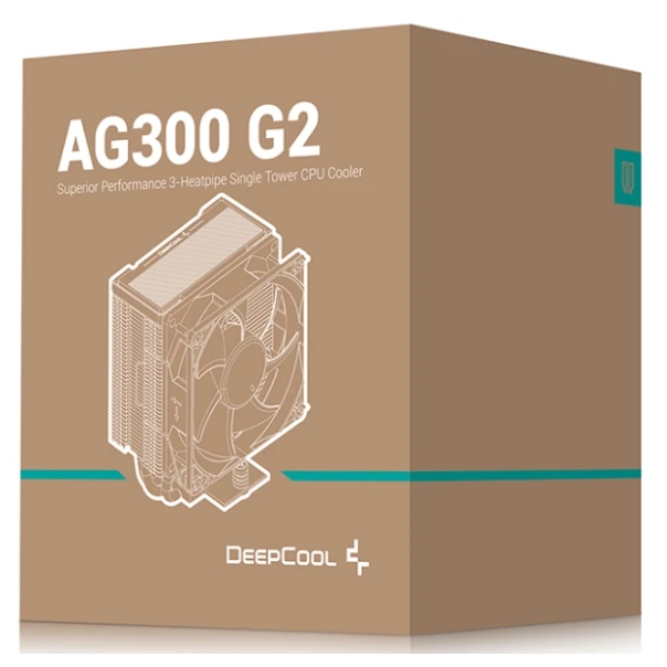 DeepCool AG300 G2,3-Heatpipe Single Tower CPU kuler,12 V,100×94×125 mm,2300 RPM,LGA1851/1700,AM5/AM4 - EP3228446