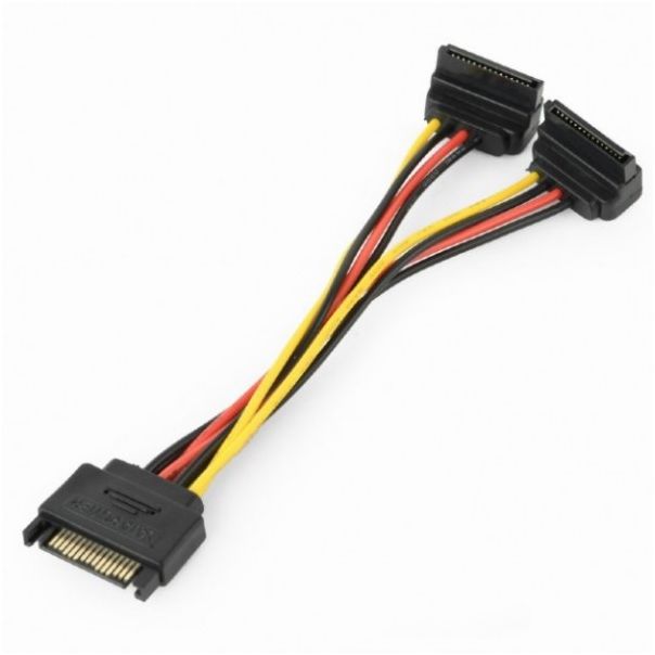 CC-SATAM2F-02 Gembird SATA power splitter cable with angled(90) output connectors, 0.15 m - EP3226647
