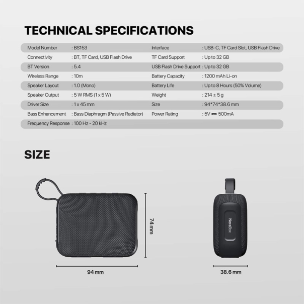 Zvučnik Fantech BS153 NeraBox sivi - G224127
