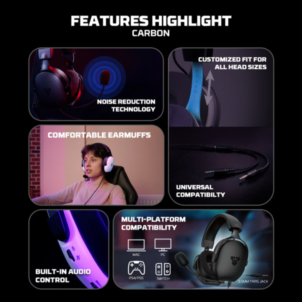 Slušalice Gaming Fantech MH92 Carbon crne - EP2842617