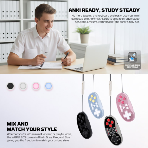 Joypad wireless Fantech WGP17 Eos mini sive - EP2838130