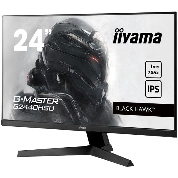 IIYAMA Monitor 23.8'' G2440HSU-B1 Black 1920x1080 75Hz IPS, 16:9, 1000:1, 250cd, HDMI, DP, USBHub - IIYG2440HSUB1