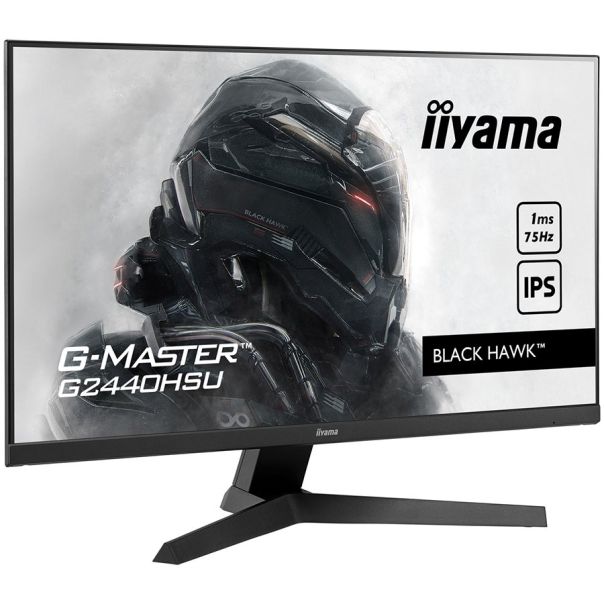 IIYAMA Monitor 23.8'' G2440HSU-B1 Black 1920x1080 75Hz IPS, 16:9, 1000:1, 250cd, HDMI, DP, USBHub - IIYG2440HSUB1