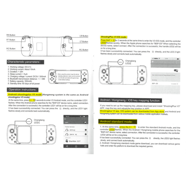 Gamepad Bluetooth za iOS/ Android/ PS/ Switch/ PC BSP-D3 Beli - 605702