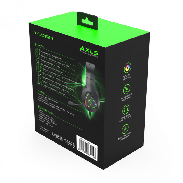 Gaming slušalice T-DAGGER AXLS RGH306 crne - 621809