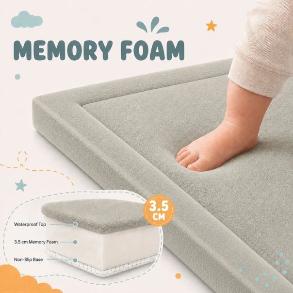 Dečiji tepih sa memorijskom penom KINDER HOME LOLA, 150x200 cm, debljina 3,5 cm,  vodoodbojni - EP3235169