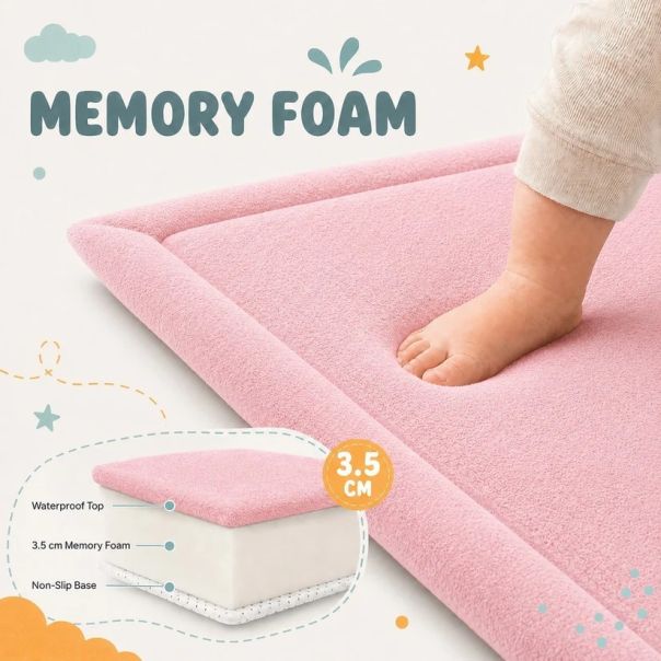 Dečiji tepih sa memorijskom penom  KINDER HOME LOLA, 150x200 cm, debljina 3,5 cm,  vodootporni - EP3235172