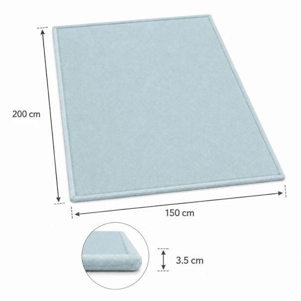 Dečiji tepih sa memorijskim efektom KINDER HOME LOLA, 150x200 cm, debljina 3,5 cm,vodootporni ,plava - EP3235174