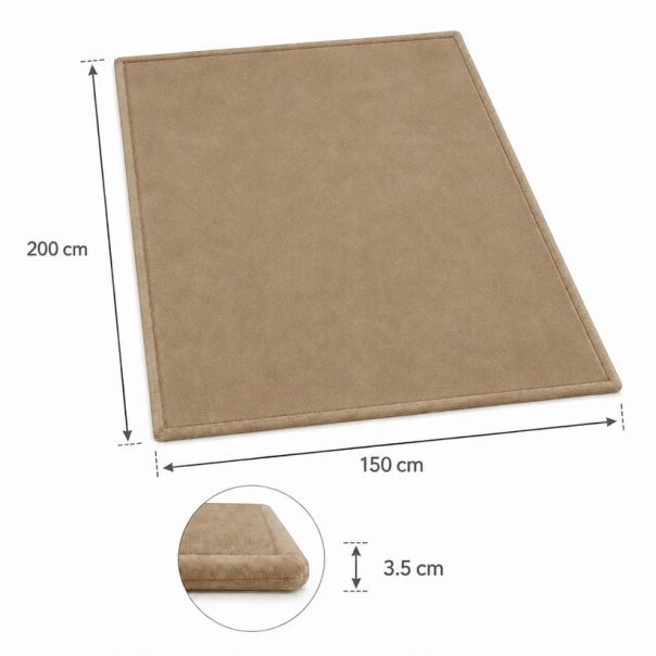 Dečiji tepih sa memorijskom penom KINDER HOME LOLA, 150x200 cm, debljina 3,5 cm, vodootporni , bež - EP3235176