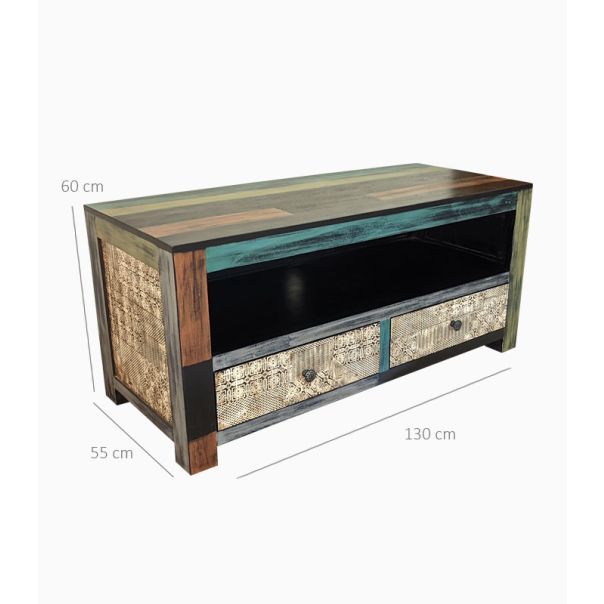 SUNČEVA DOLINA Tv komoda Estaa S / akacija puno drvo / ručno bojeno - GP611