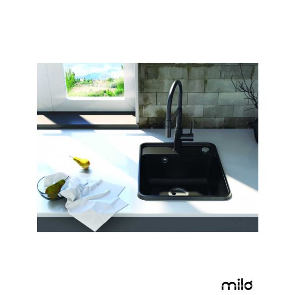 Milo Granitna sudopera PIU 46x52cm Lava stone ø90 - PIU.L.1KBO