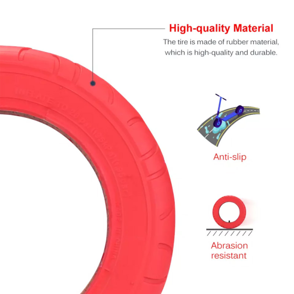 Guma za električni trotinet Xiaomi M365/1s/essential/Pro1/Pro2/mi3/Pro4 N11-3 crvena 10*2 inch - 205195