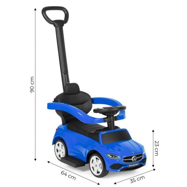 ECO TOYS Guralica sa interaktivnim volanom i ručkom Mercedes C class, plava - 668 BLUE