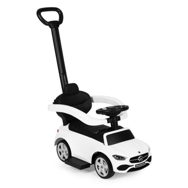 ECO TOYS Guralica sa interaktivnim volanom i ručkom Mercedes C class, bela - 668 WHITE