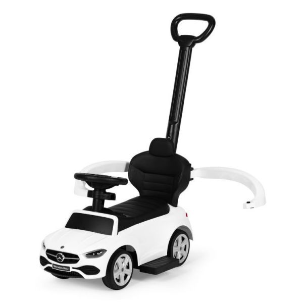 ECO TOYS Guralica sa interaktivnim volanom i ručkom Mercedes C class, bela - 668 WHITE