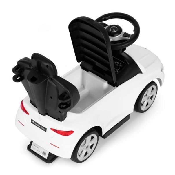 ECO TOYS Guralica sa interaktivnim volanom i ručkom Mercedes C class, bela - 668 WHITE