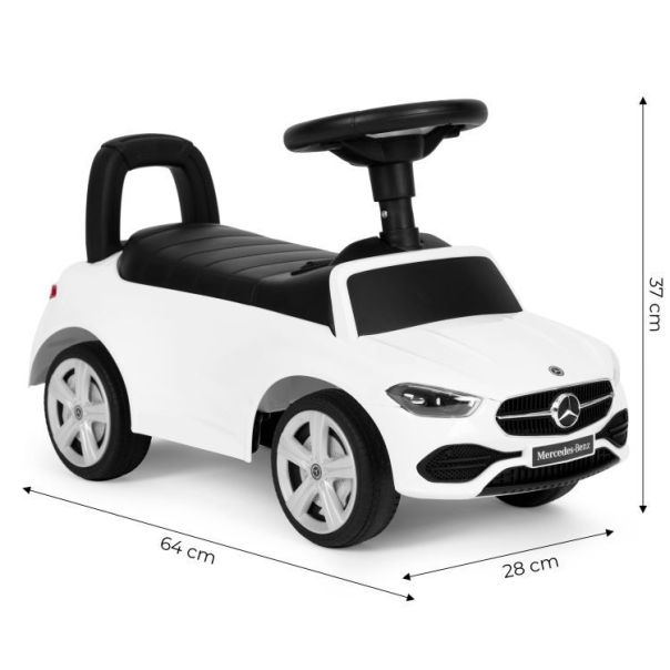 ECO TOYS Guralica sa interaktivnim volanom i zvucima Mercedes C class, bela - 667 WHITE