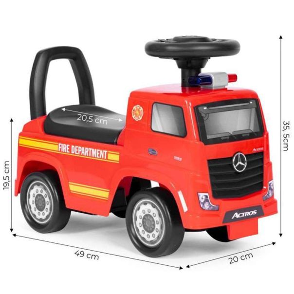 ECO TOYS Guralica za decu Mercedes vatrogasno vozilo, crvena - 3316 RED