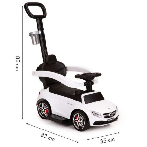 ECO TOYS Guralica za decu sa ručkom Mercedes, bela - 639WHITE
