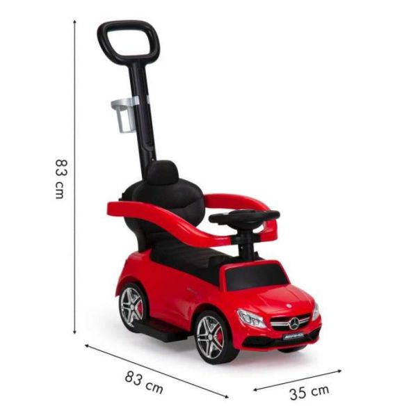 ECO TOYS Guralica za decu sa ručkom Mercedes, crvena - 639RED
