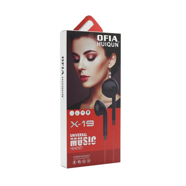 OFIA Slušalice za telefon 3.5mm x-19, crna - H357