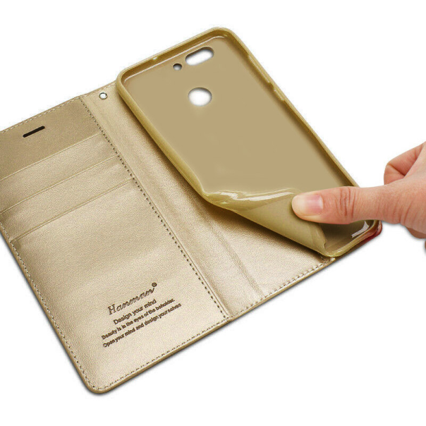 Maska za Huawei P40 zlatna na preklop Hanman Minor - 042799-1