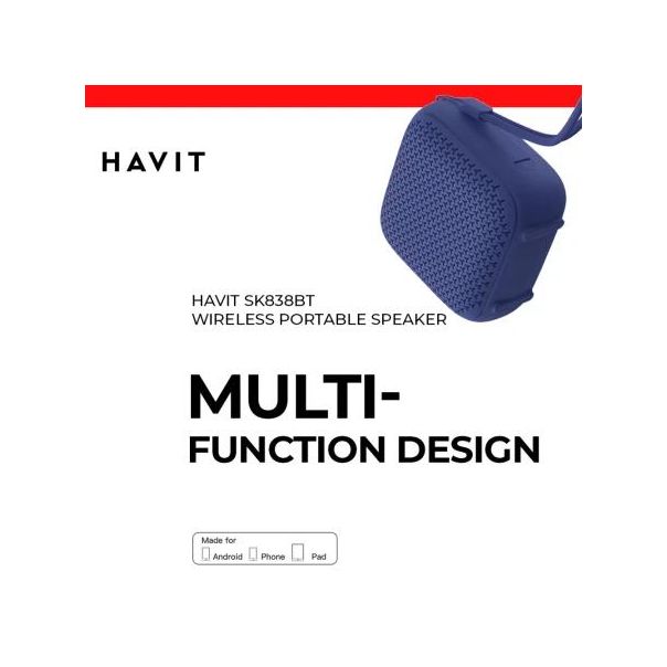 HAVIT Bluetooth zvučnik SK838BT, plava - 64003