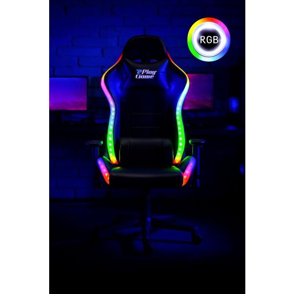 ePlayGame Gejmerska LED Svetleća RGB stolica sa daljinskim HC-2792 ,crna - HC-2792