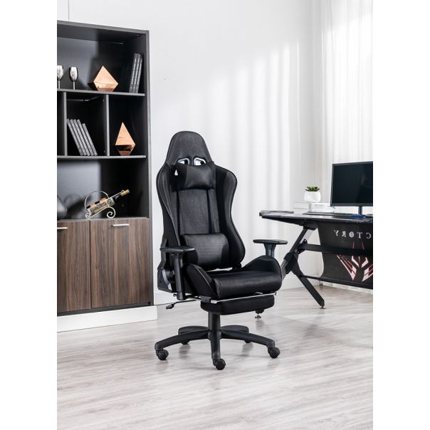 ePlayGame Gejmerska stolica HC-4036BL crna štof - HC-4036BL