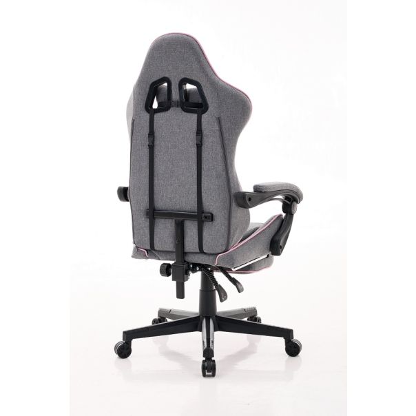 ePlayGame Gejmerska stolica HC-4095 FABRIC PG sivo roza štof - HC-4095 FABRIC PG