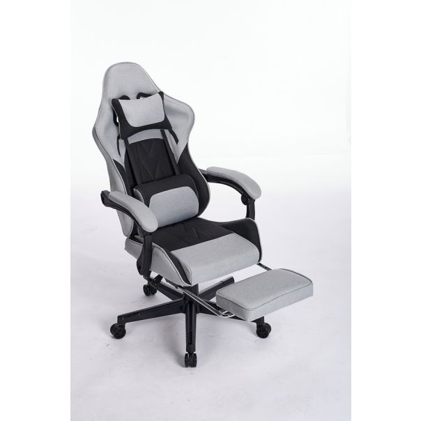 ePlayGame Gejmerska stolica HC-4095 FABRIC BG siva crna štof - HC-4095 FABRIC BG