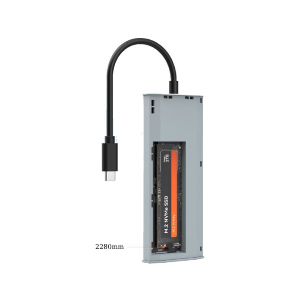 MAIWO Kućište sa HDMI/PD/USBUSB 3.2 Gen2 x 1 Tip-C 6 u 1 SATA &PCIe NvMe M.2, KH1001 - HDD04090