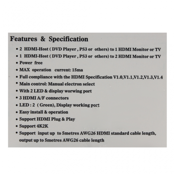 HDMI 2.0 Switch 2 porta 4K - 88933