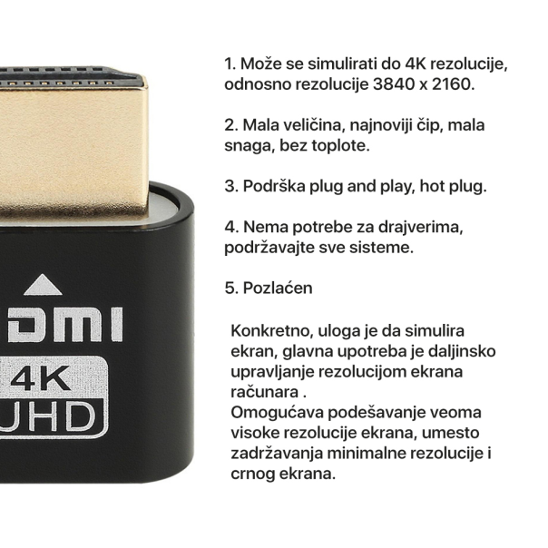 HDMI Dummy load virtual display 4K UHD - 208418