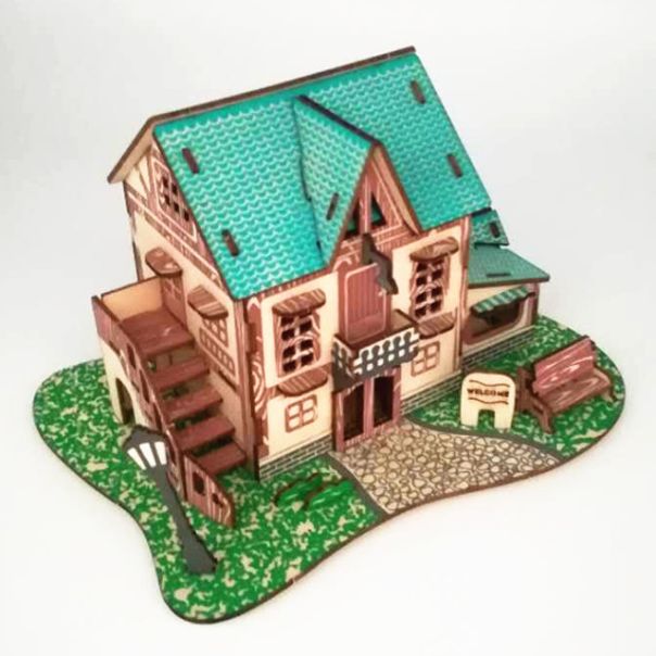 3d drvena slagalica - RETRO HOTEL - 88-1-1