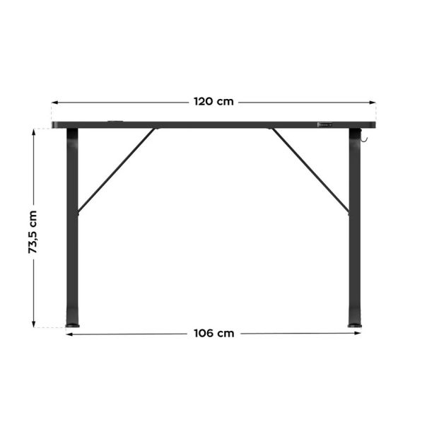Huzaro Hero 1.5 Crni Gaming sto - 1752-1-1
