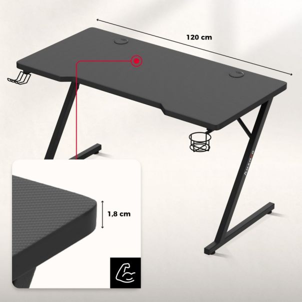 Huzaro Hero 2.5 Crni Gaming sto - 1252-1-1-1