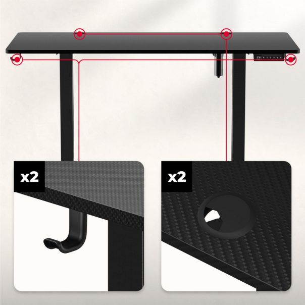 Huzaro Hero 8.2 Električni Gaming sto - 1255-1-1